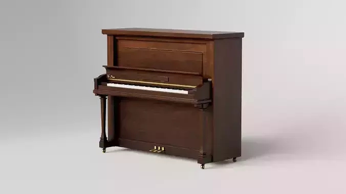 Piano - Game Ready upright Low-poly 3D model