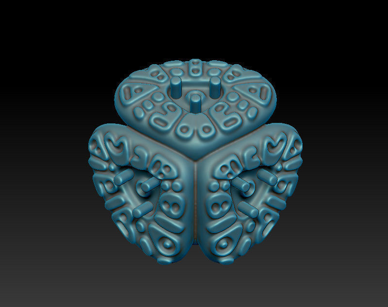 A set of latch-back earrings 3d models with stones for oxidizing 3D print model_19