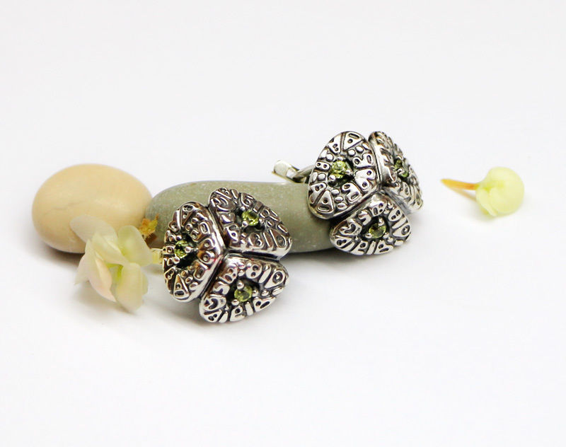 A set of latch-back earrings 3d models with stones for oxidizing 3D print model_20