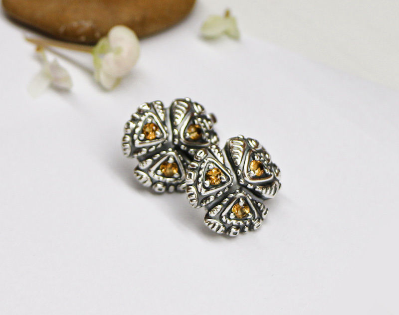 A set of latch-back earrings 3d models with stones for oxidizing 3D print model_22