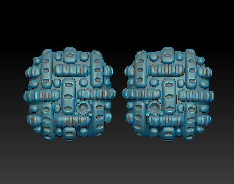 A set of latch-back earrings 3d models with stones for oxidizing 3D print model_11