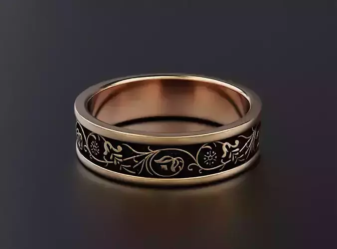 wedding ring with patterns 613