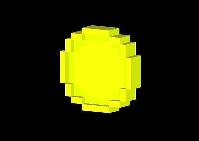 Coin Voxel Model Game Ready Low Poly Free low-poly 3D model