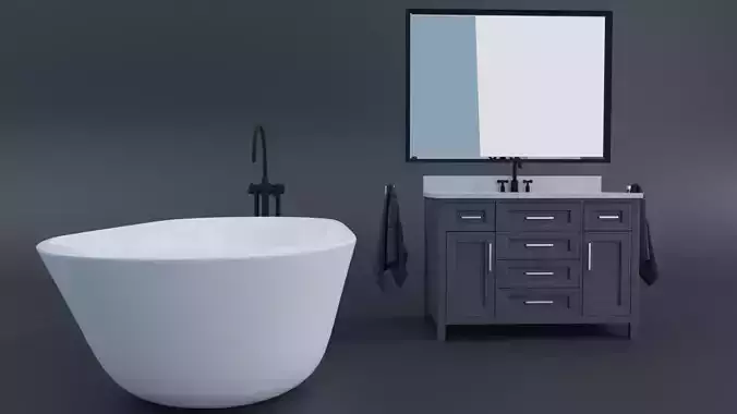 Modern Minimalist Bathroom furniture set