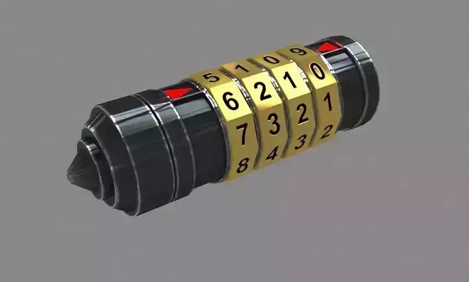 CRYPTEX 3D model lock with numbers Low-poly 3D model
