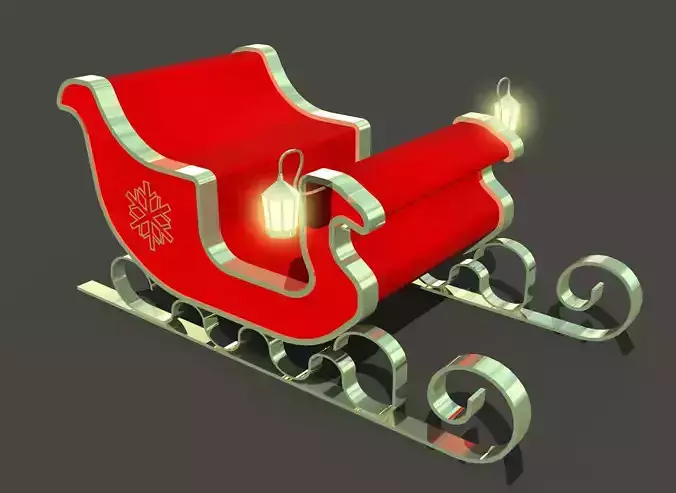 3D SNOW SLED CLAUS
