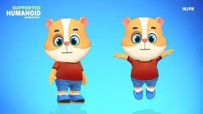  Hamster Guinea Pig Mouse Animated Rigged Low-poly 3D model