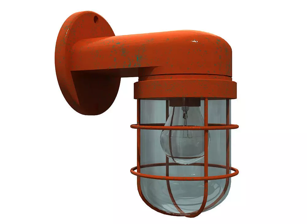 3D Wall mounted bulkhead lamp Low-poly 3D model