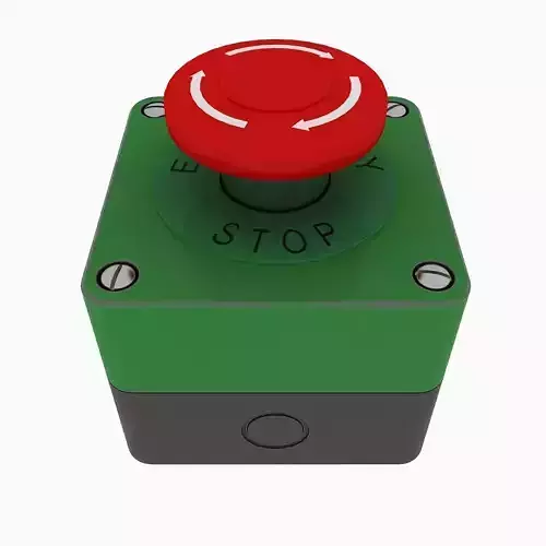 EMERGENCY PUSH BUTTON 3D Low-poly 3D model