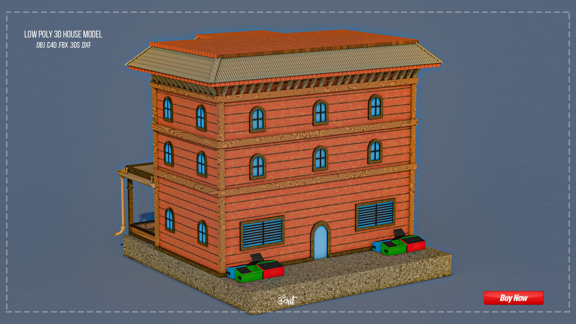 Nepali Architecture House 3D Model 3D model_2