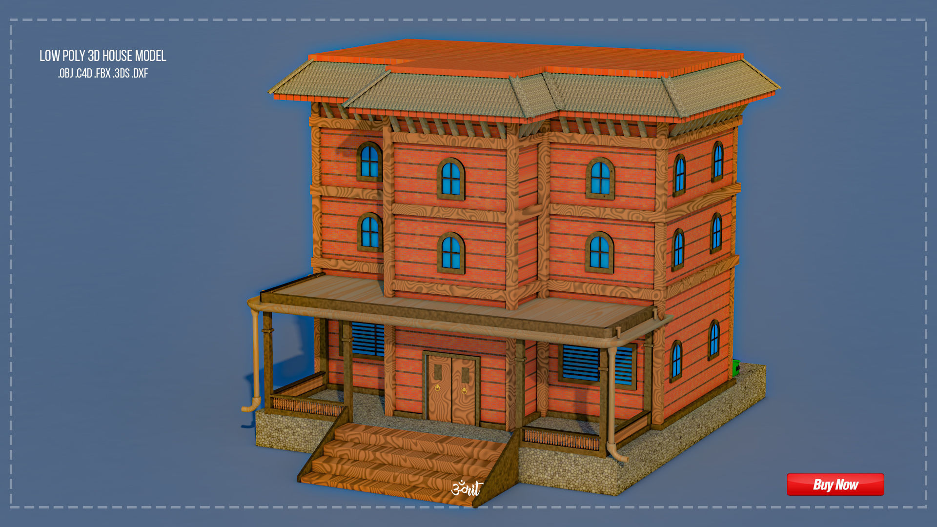 Nepali Architecture House 3D Model 3D model_1