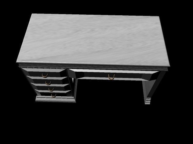 Office desk 3D model 3D model_2