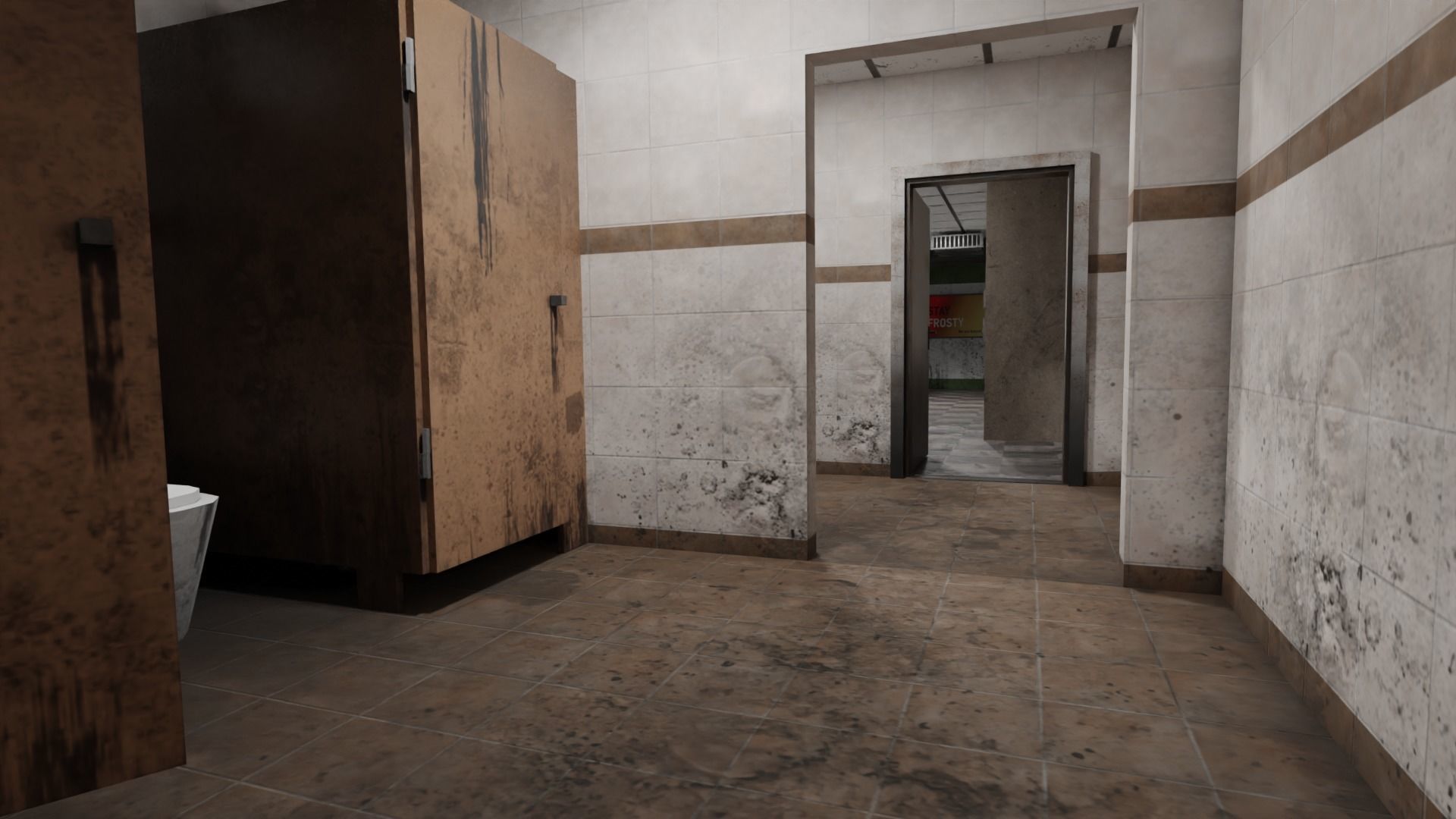 Skyscraper cascade with balconies and interior in 3 variant Low-poly 3D model_4