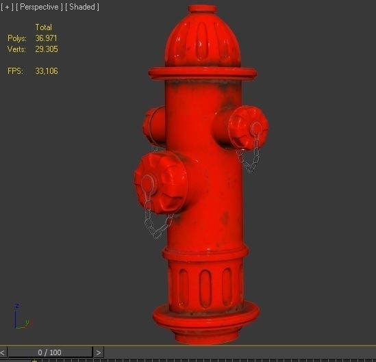 3D model HYDRANT fire Low-poly 3D model_6