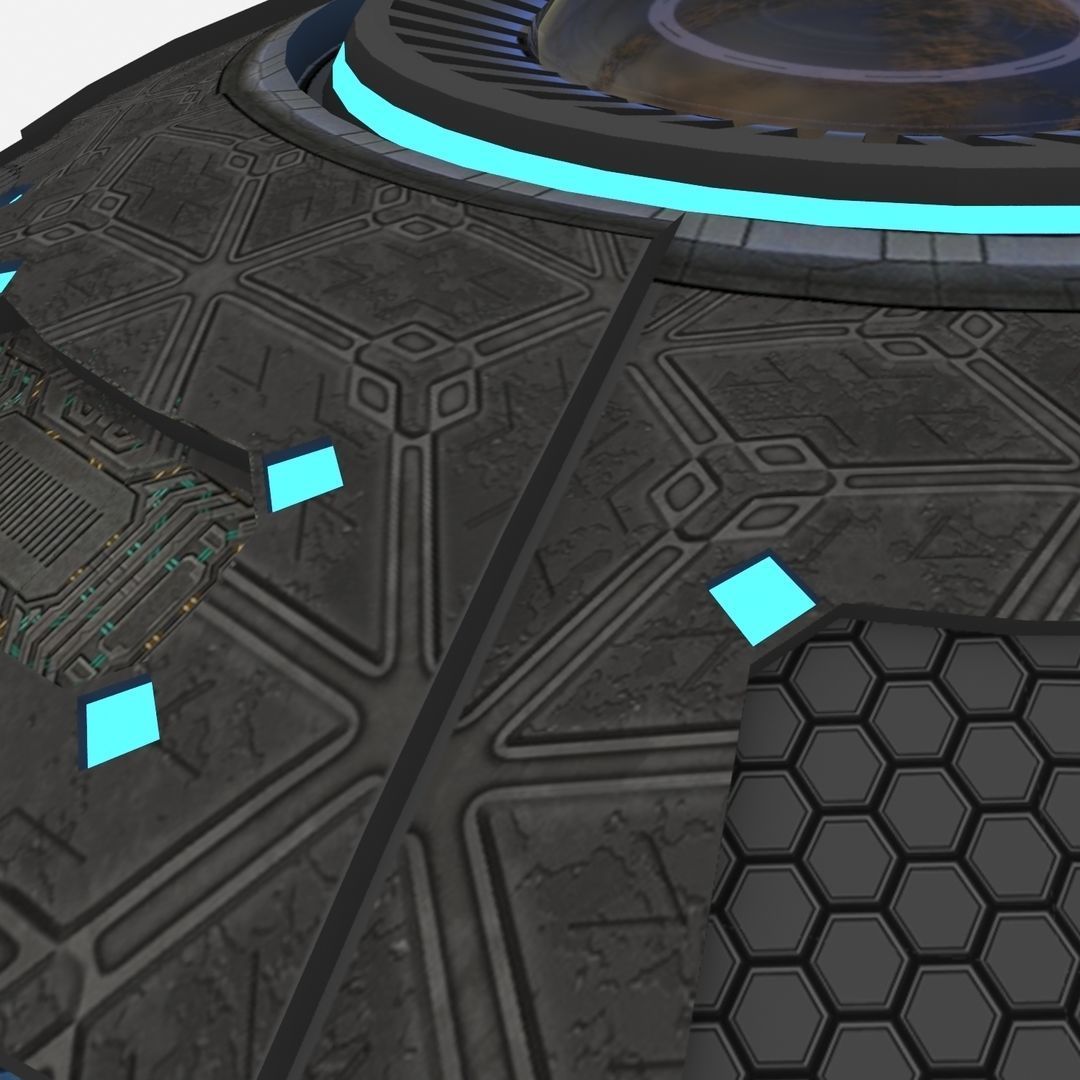 ALIEN UFO SPACESHIP Low-poly 3D model_5