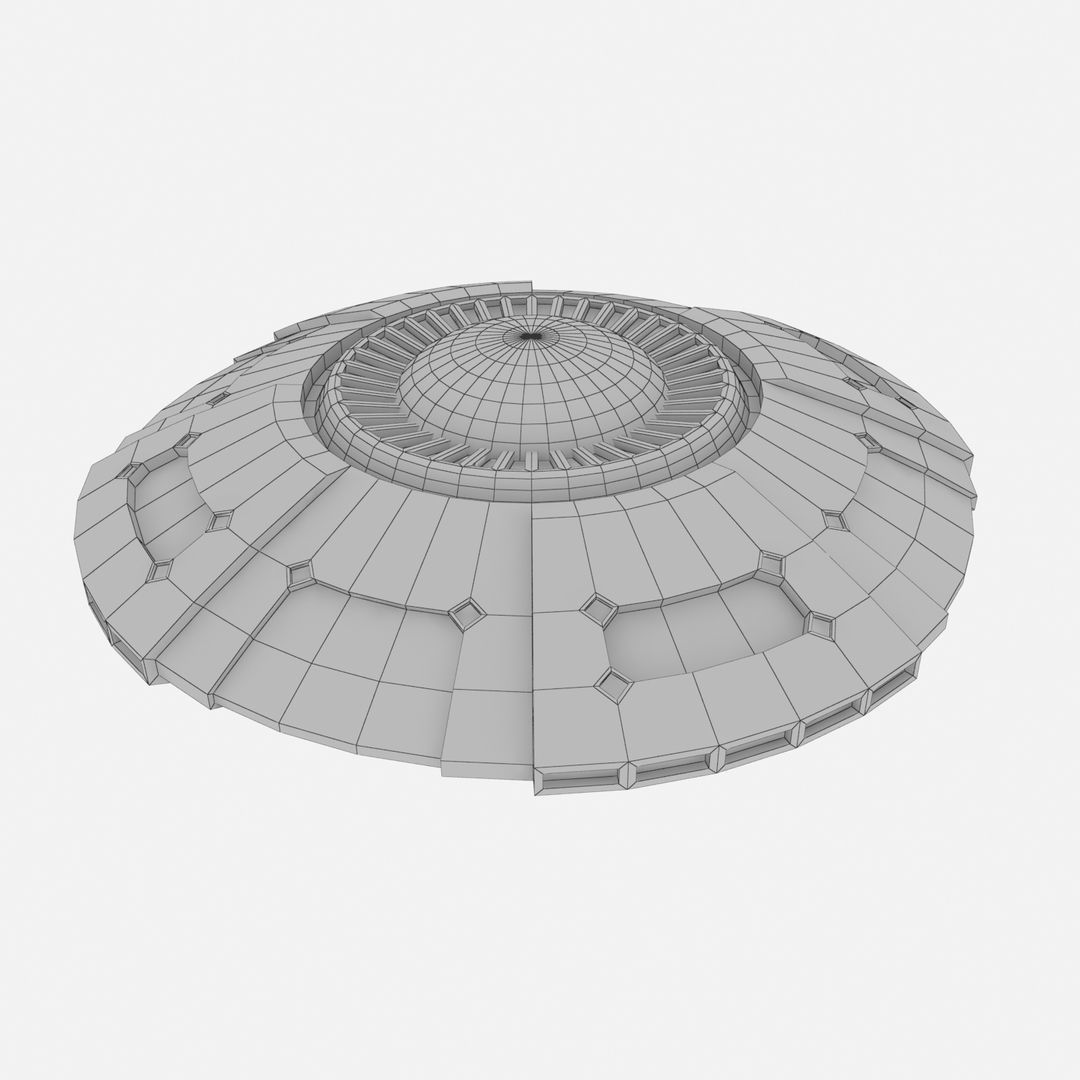 ALIEN UFO SPACESHIP Low-poly 3D model_1