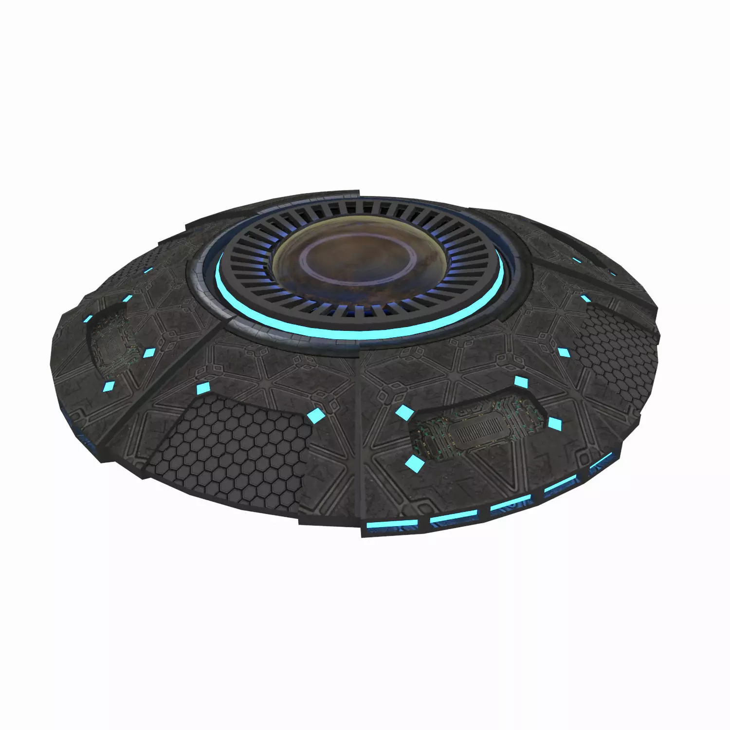 ALIEN UFO SPACESHIP Low-poly 3D model_0