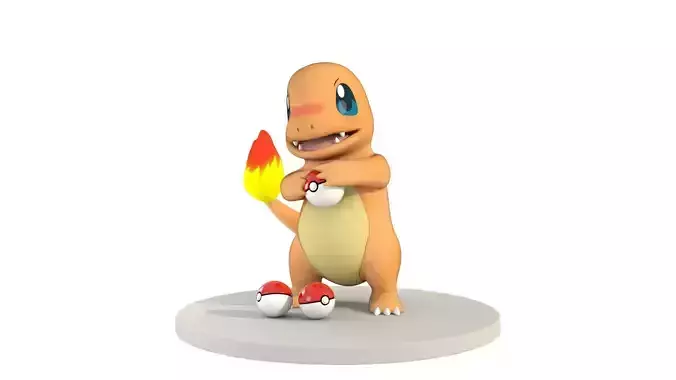 Charmander Pokemon  Low-poly 3D model