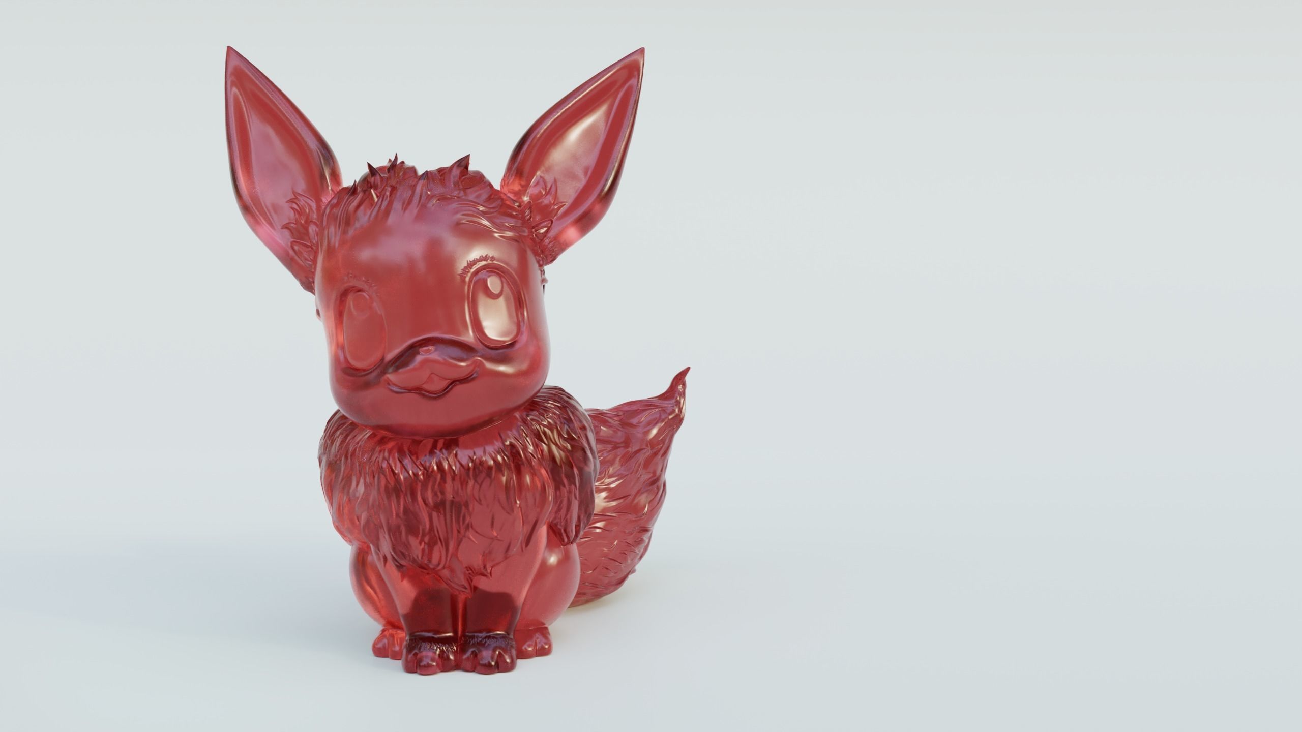 Male Eevee with floofy hair 3D print model_5