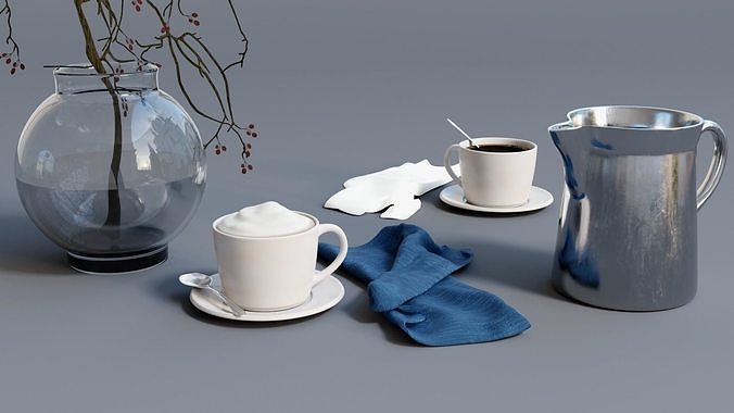 Table Decoration Set and Vase 3D model