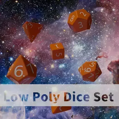 Orange Plastic Dice Set