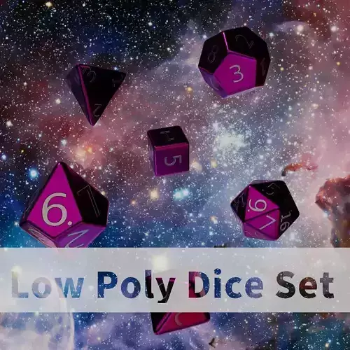 Pink Metal Dice Set