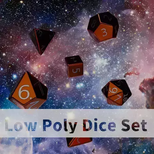 Orange Metal Dice Set