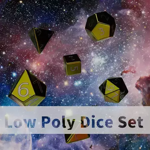 Yellow Metal Dice Set