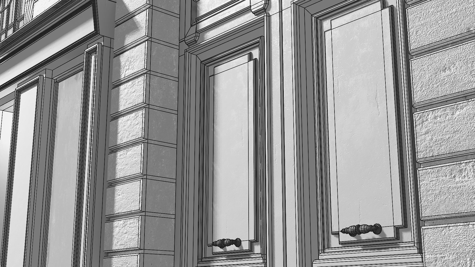 Arched facade with shop 3D model_26