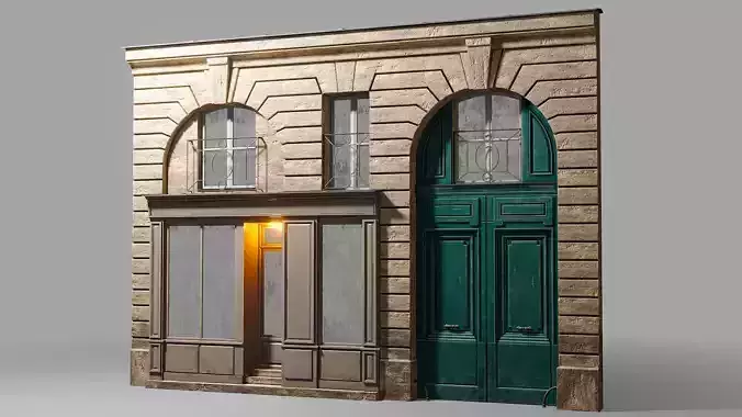 Arched facade with shop 3D model