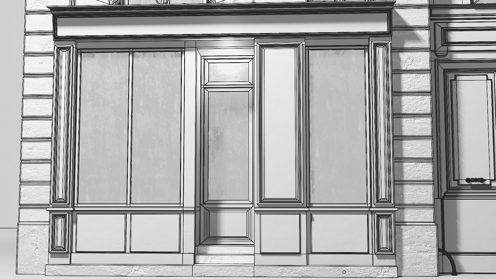 Arched facade with shop 3D model_22