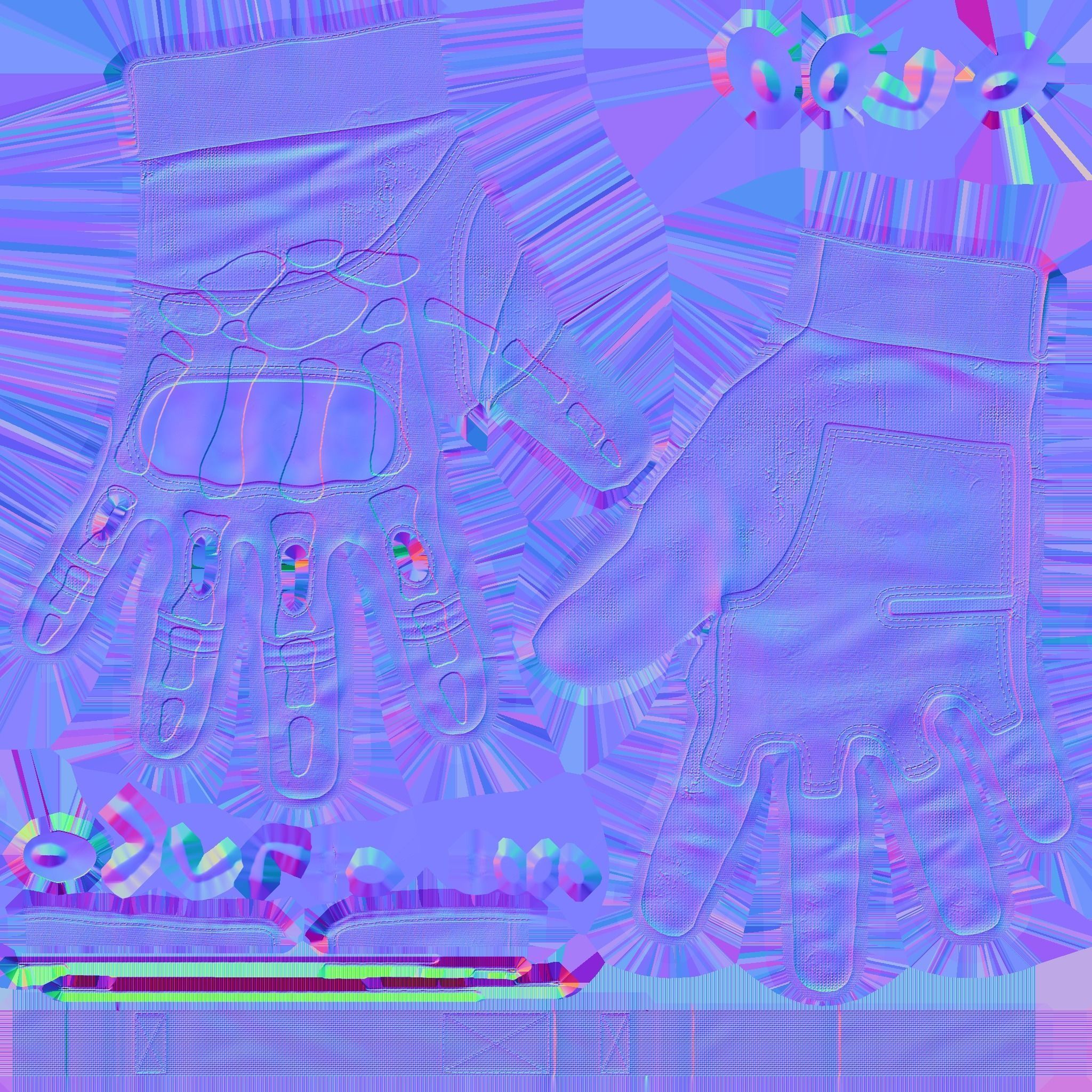 FPS hand glove tactical 05 s5 Low-poly 3D model_15