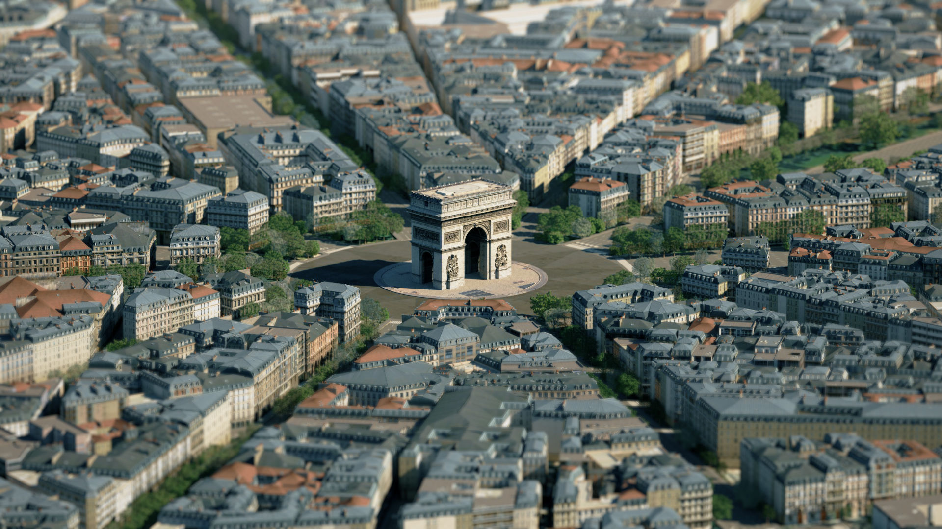 Arc De Triomphe Paris City 3D model_9