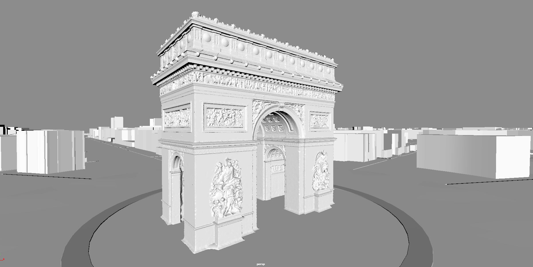 Arc De Triomphe Paris City 3D model_23