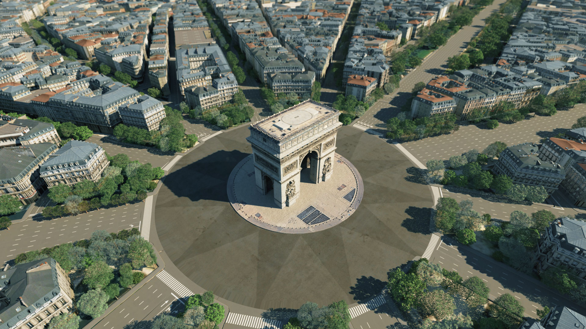 Arc De Triomphe Paris City 3D model_17
