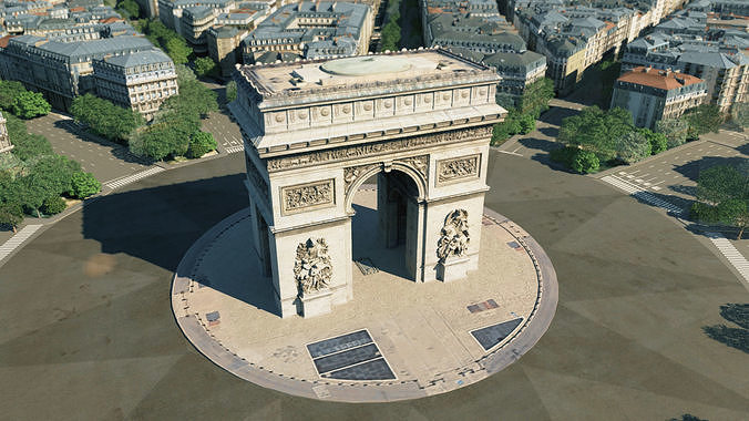 Arc De Triomphe Paris City 3D model 4
