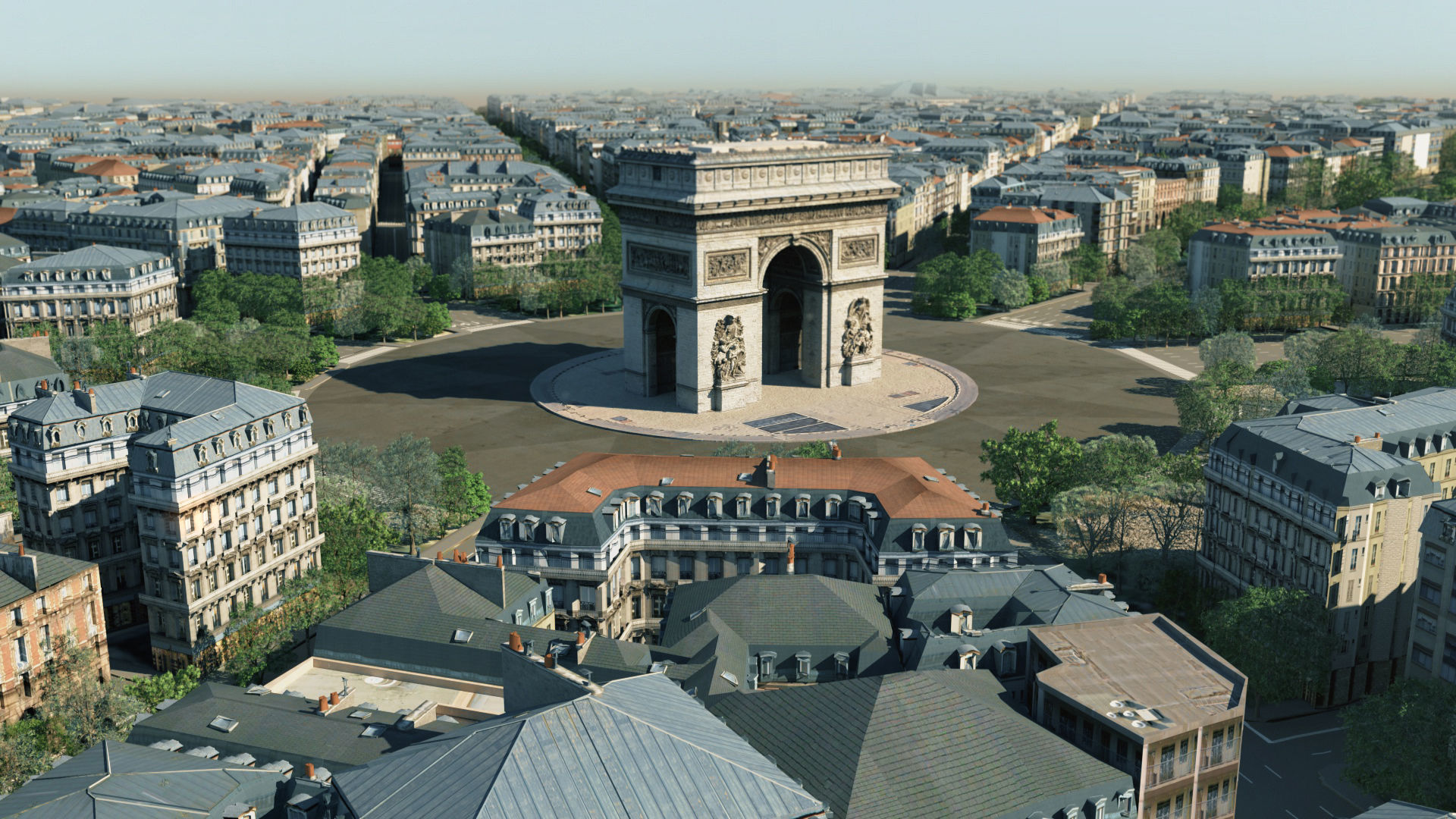 Arc De Triomphe Paris City 3D model_10