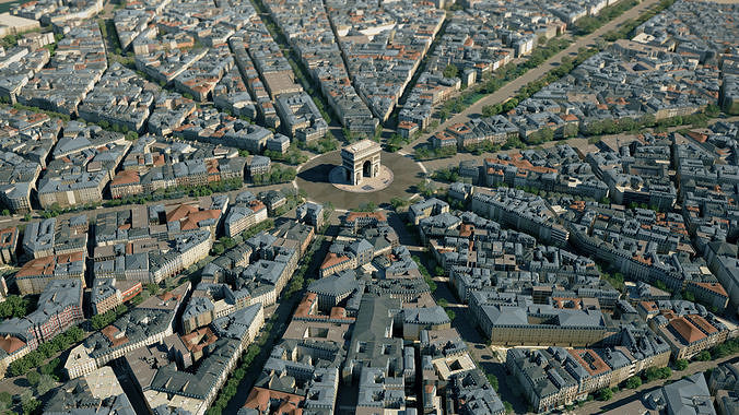 Arc De Triomphe Paris City 3D model 3