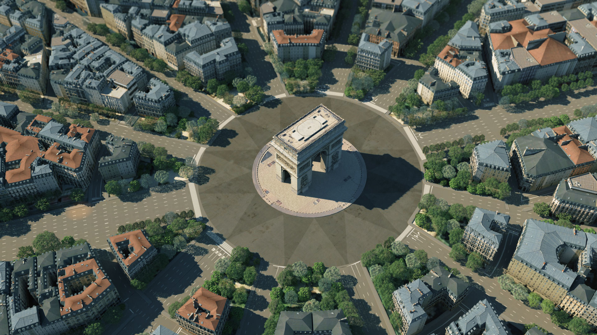 Arc De Triomphe Paris City 3D model_8