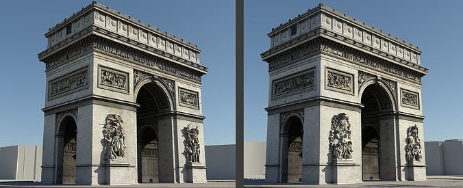 Arc De Triomphe Paris City 3D model 5
