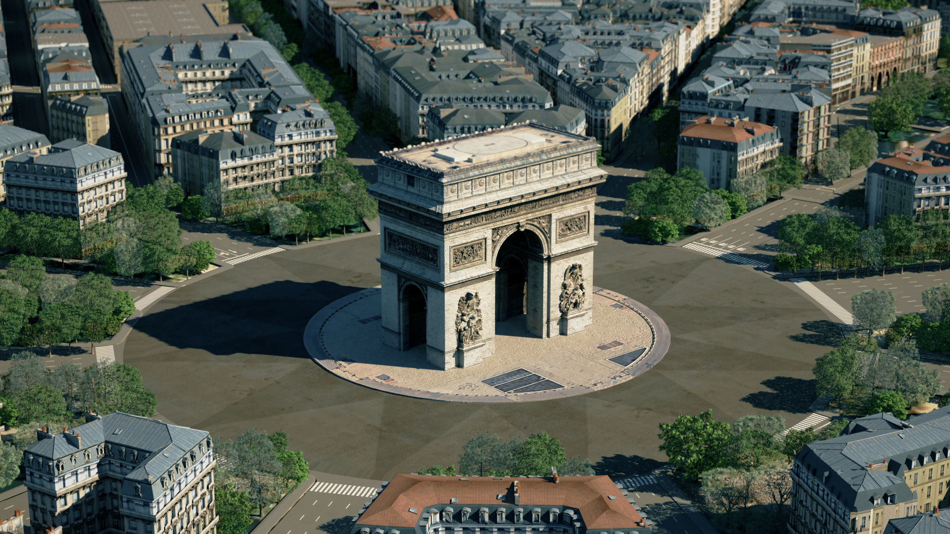 Arc De Triomphe Paris City 3D model_13
