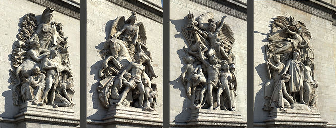 Arc De Triomphe Paris City 3D model 6