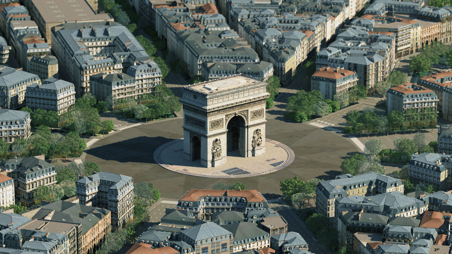 Arc De Triomphe Paris City 3D model_18