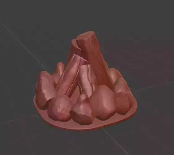 Campfire Stones Wood Camp Camping 3D print model