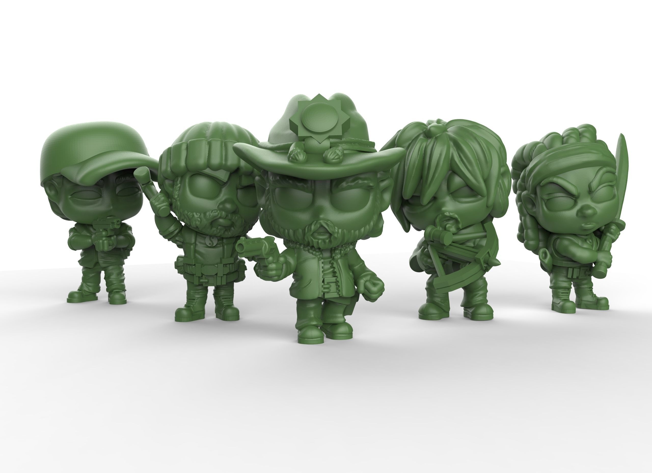 Walking dead chibi 3D Model Collection_5