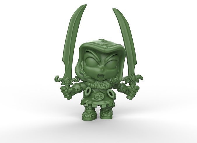 Half-elf samurai swordsman 3D print model