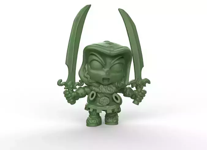 Half-elf samurai swordsman 3D print model