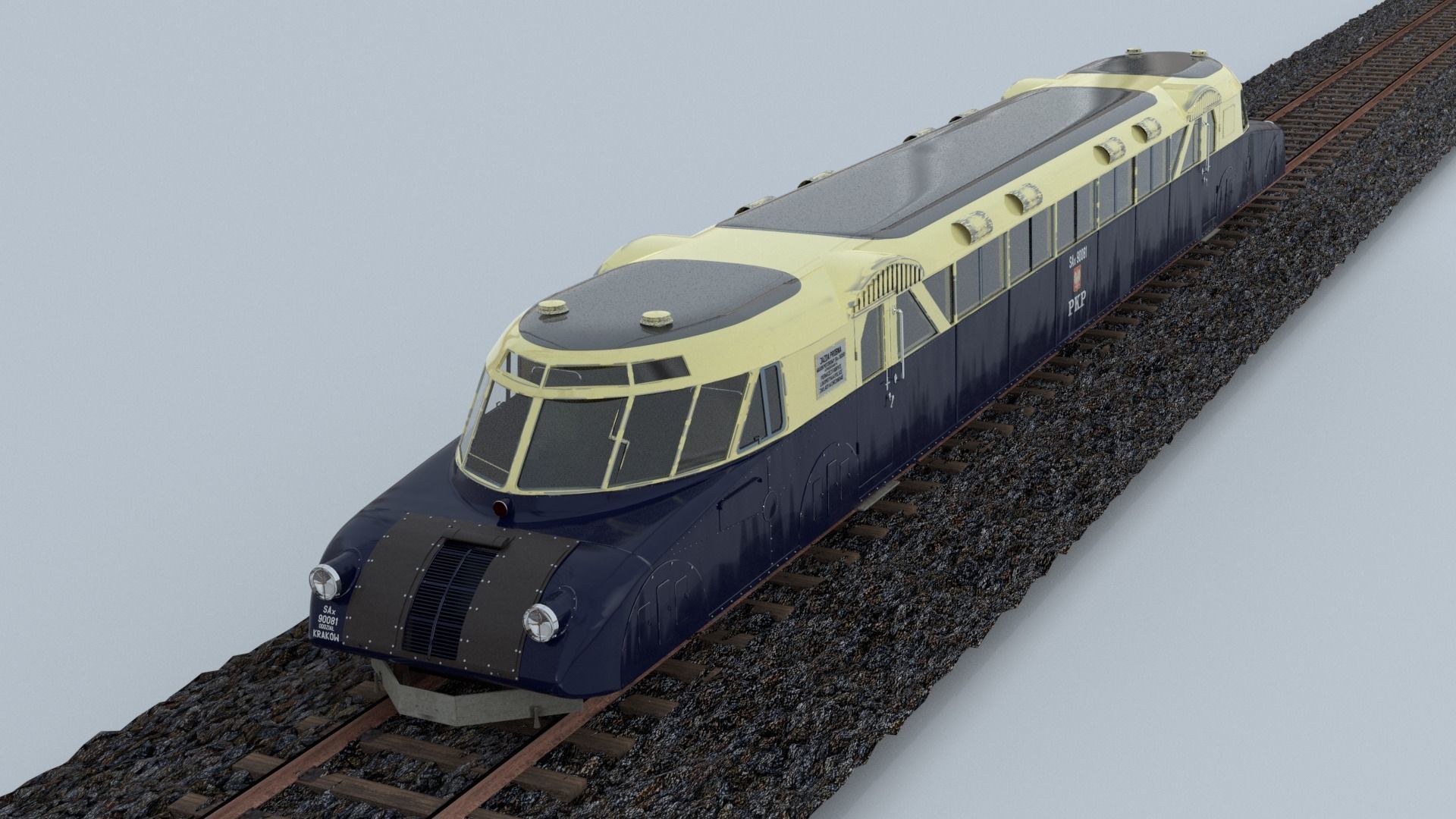Luxtorpeda Austro-Daimler-Puch vintage bullet train 3D model_3