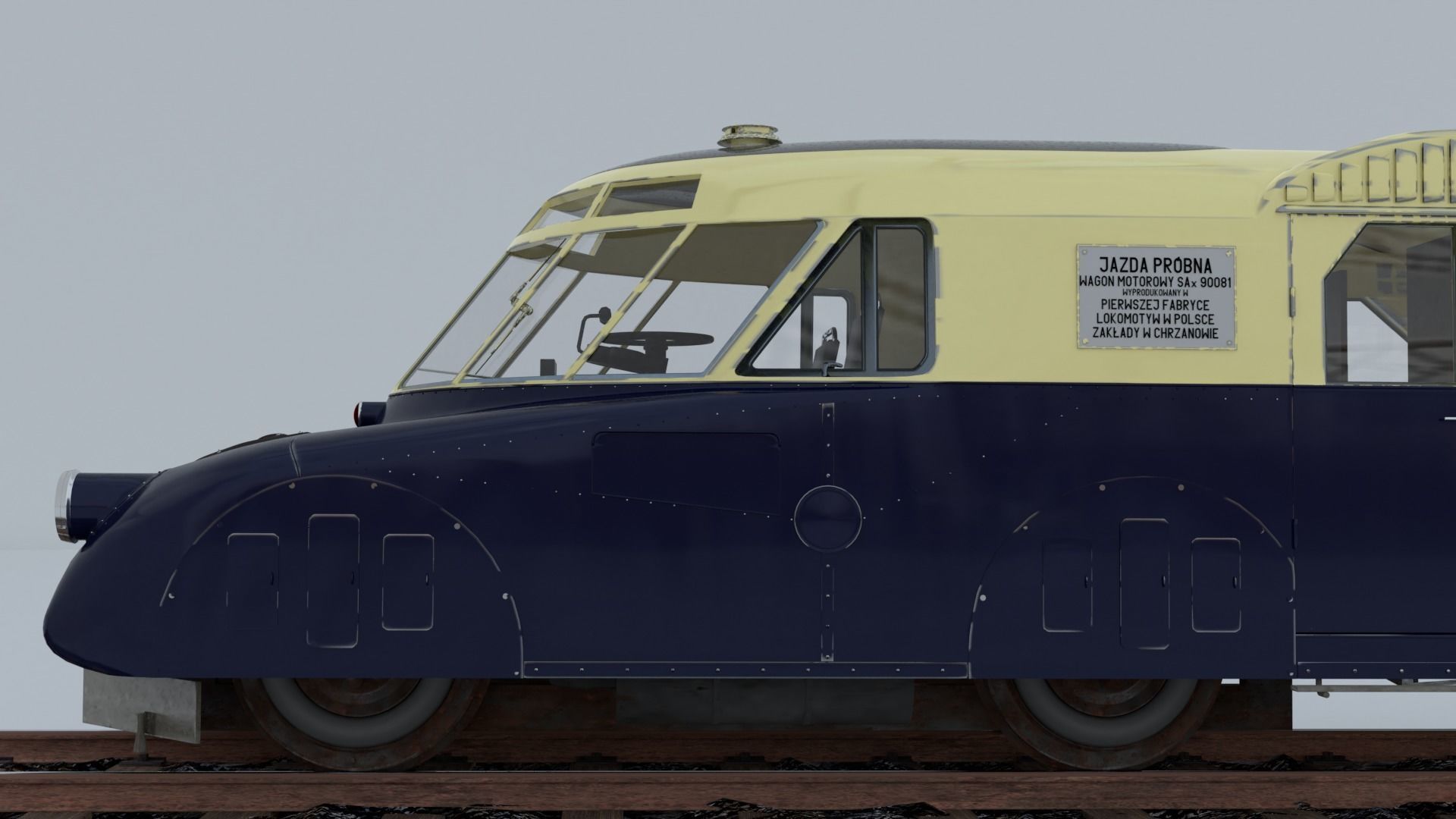 Luxtorpeda Austro-Daimler-Puch vintage bullet train 3D model_5