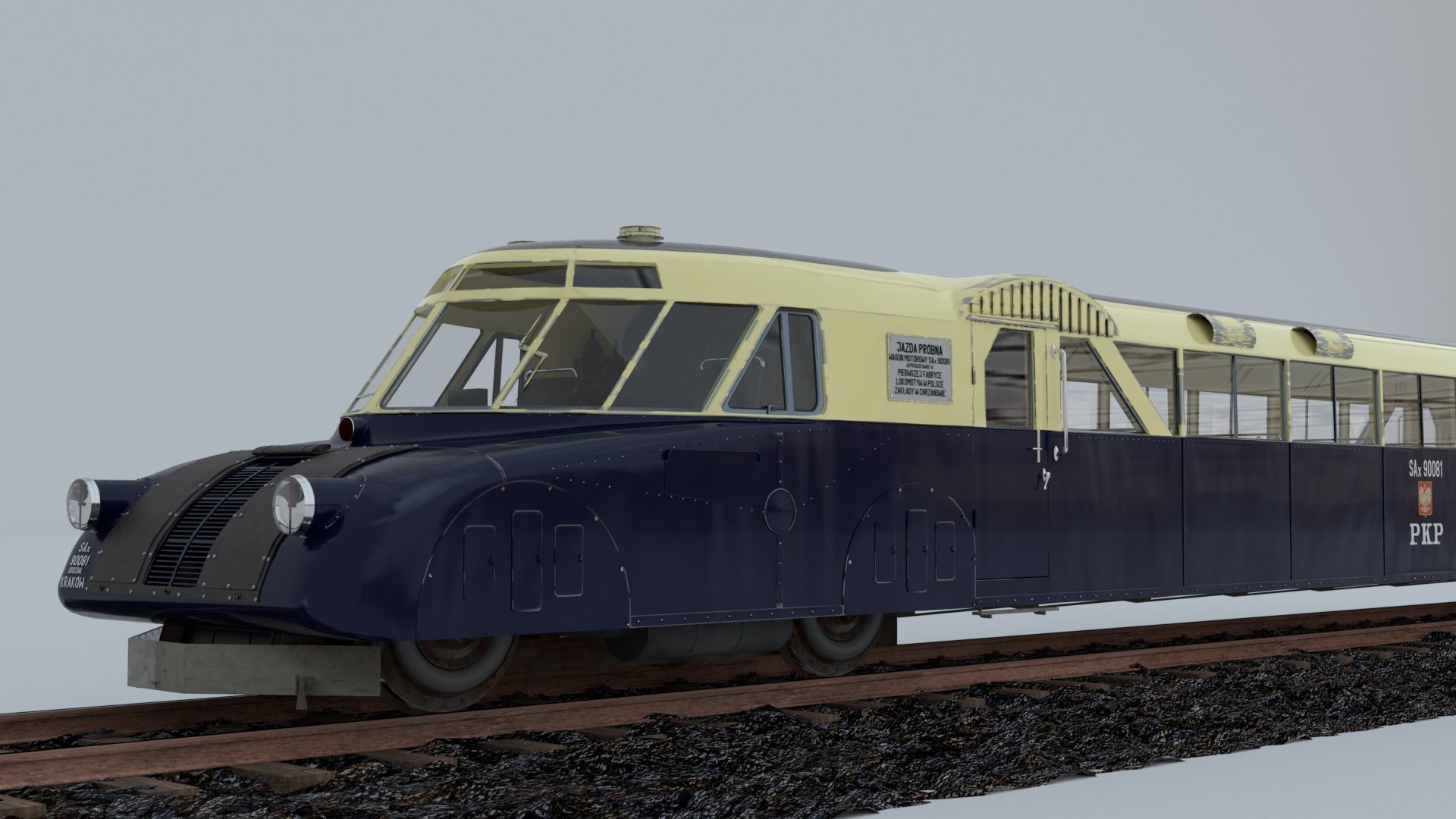 Luxtorpeda Austro-Daimler-Puch vintage bullet train 3D model_6
